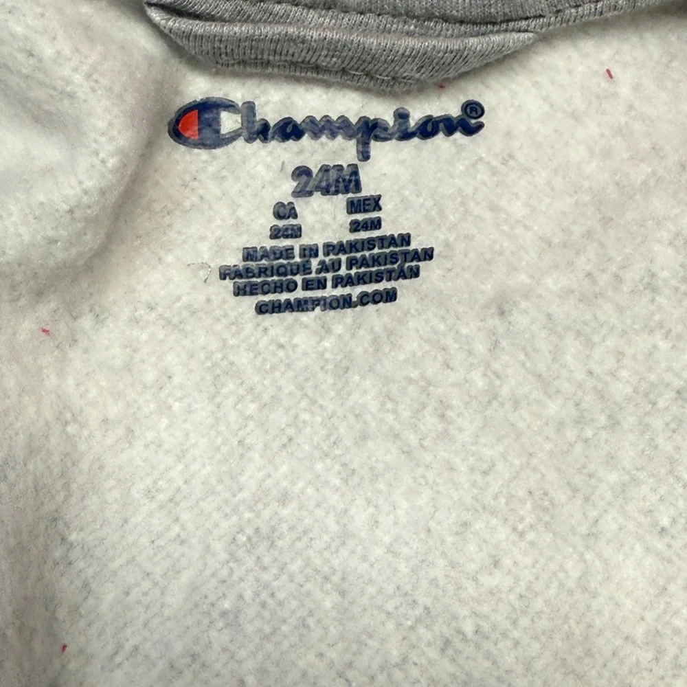 NWOT Champion Girls Toddler Pink & Gray Varsity Jacket And Pants‎ Set 24Mos